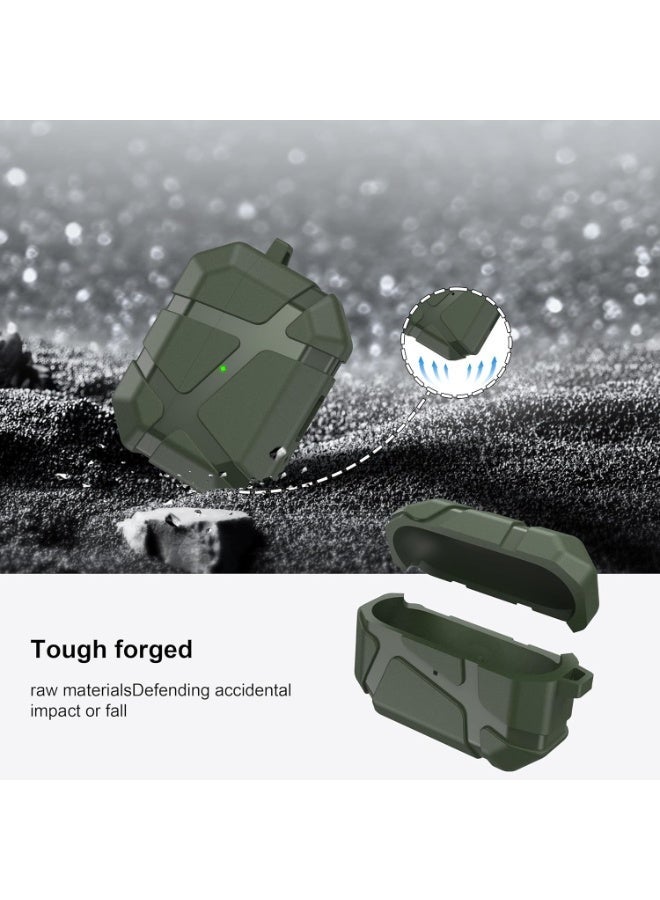 for AirPods Pro 3 Case, Shockproof Silicone Protective Case, Compatible with AirPods Pro 3rd Generation, with Hard Shell Design & Scratch Protection, Front LED Visible with Carabiner, Green - Image 5